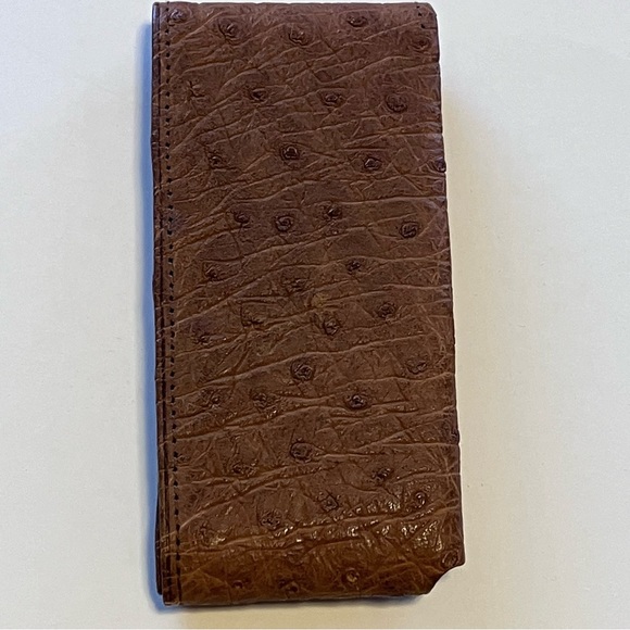 Antique Ostrich Leather Bill Holder in original box with Keystone Bill - Picture 3 of 16